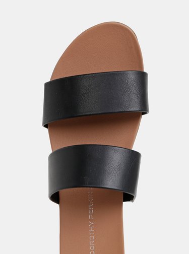 Hnedo-čierne šľapky na platforme Dorothy Perkins