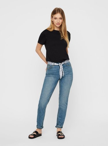 Blugi albastri relaxed fit cu cordon VERO MODA Joana