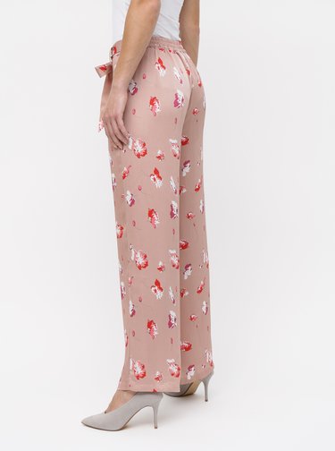 Pantaloni roz prafuit florali ONLY Giza