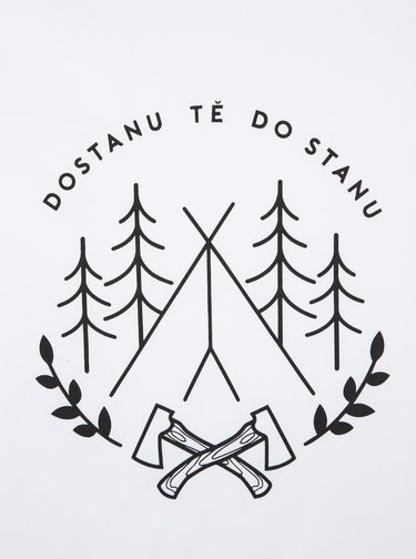 Biele pánske tričko ZOOT Original Dostanu tě do stanu