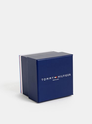 Pánske hodinky s čiernym koženým remienkom Tommy Hilfiger