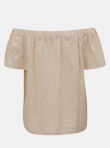 Meruňková halenka s květovanou výšivkou a odhalenými rameny Dorothy Perkins