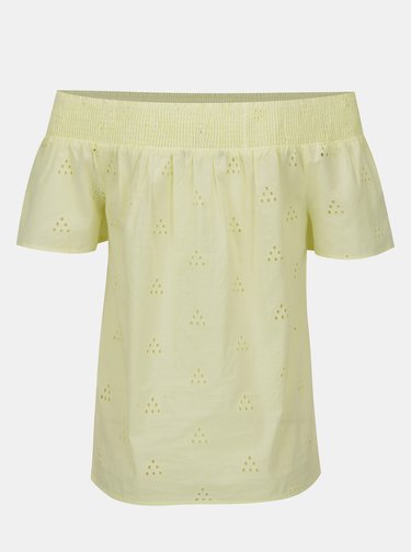 Žltá blúzka s odhalenými ramenami VERO MODA Romantic