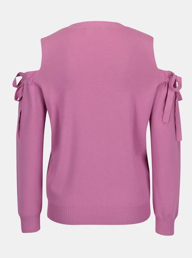 Růžový svetr průstřihy na ramenou VERO MODA Celena