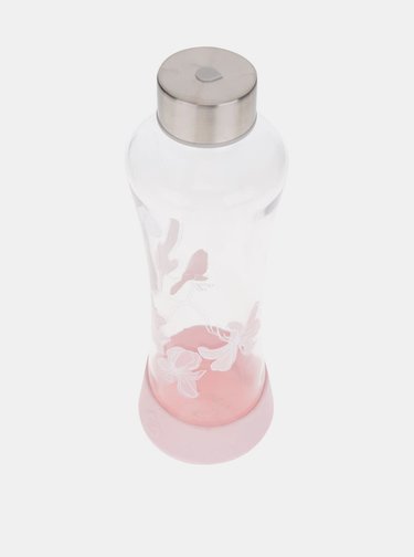 Recipient din sticla roz EQUA Monstera (550 ml)