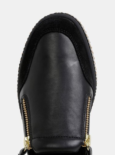 Čierne dámske slip on so semišovými detailmi Geox Leelu