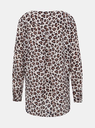 Béžová halenka s leopardím vzorem VILA Lucy