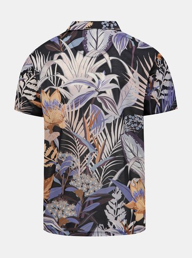Fialovo-šedá květovaná košile Burton Menswear London