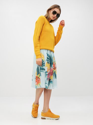 Světle modré květované midišaty Dorothy Perkins
