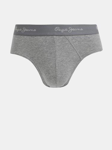 Sada troch slipov v bielej, čiernej a šedej farbe Pepe Jeans Ralph