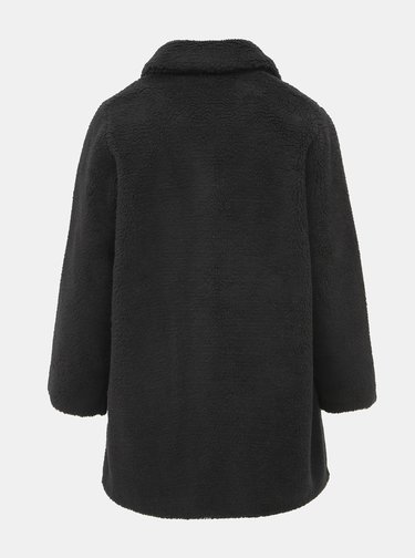Černý kabát z umělého kožíšku Dorothy Perkins Curve