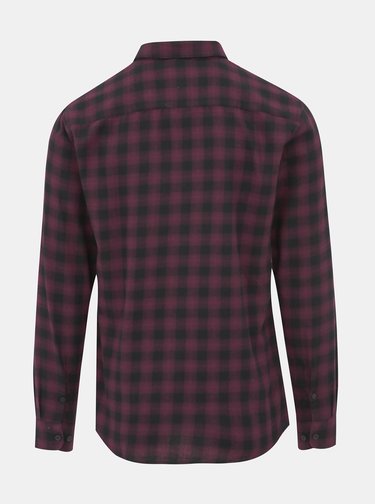 Vínová kockovaná slim fit košeľa ONLY & SONS Emil