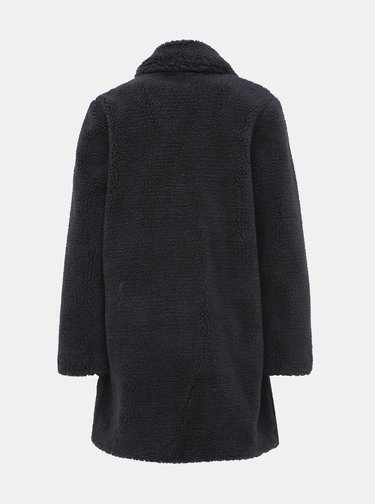 Tmavě modrý kabát z umělé kožešiny Dorothy Perkins