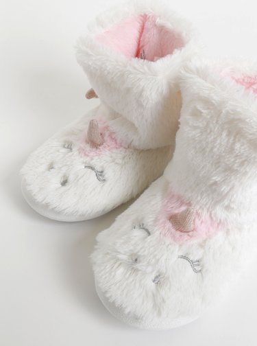 Bílé papuče ve tvaru jednorožce Dorothy Perkins
