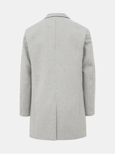 Světle šedý kabát s příměsí vlny Jack & Jones Moulder