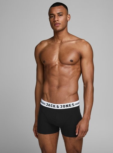 Súprava troch boxeriek v čiernej farbe Jack & Jones Sense