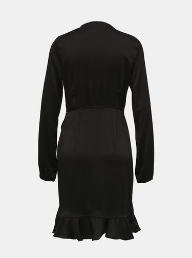 Čierne zavinovacie šaty VERO MODA Henna