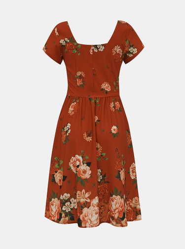 Červené květované šaty Dolly & Dotty Satin