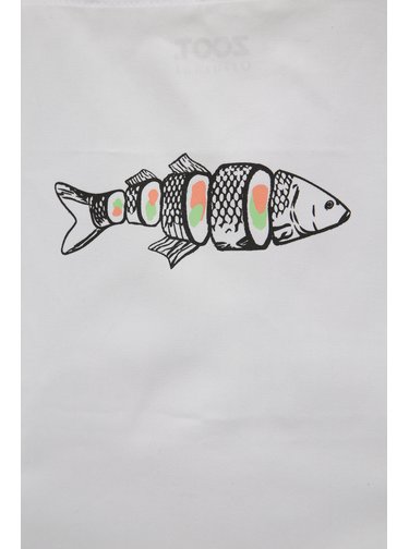Biela zástera s potlačou ZOOT Original Kapr Sushi