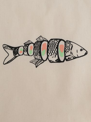 Krémová plátěná taška s potiskem ZOOT Original Kapr Sushi