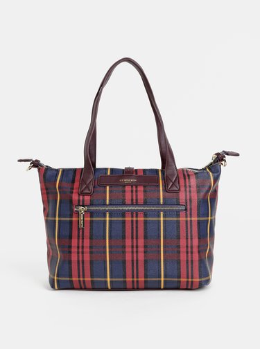 Vínová kostkovaná kabelka U.S. Polo Assn. Patterson