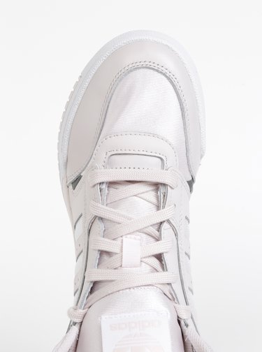 Světle růžové dámské kožené kotníkové tenisky adidas Originals Drop Step