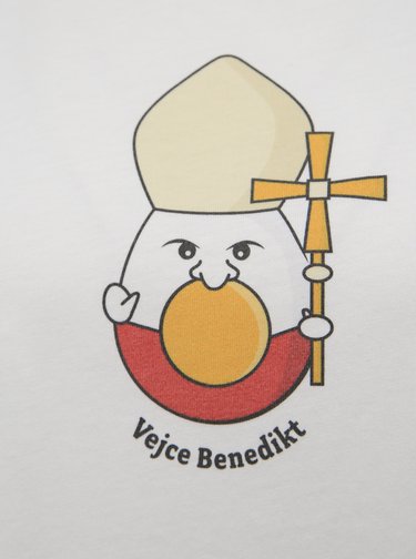 Bílé tričko s potiskem ZOOT Original Vejce Benedikt