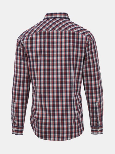 Modro-červená pánská kostkovaná slim fit košile Pepe Jeans Albert