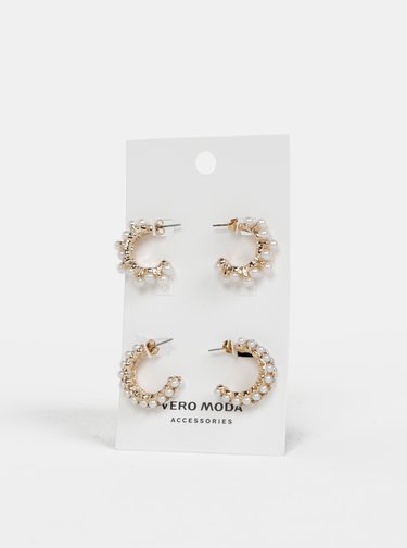 Sada dvou párů náušnic ve zlaté barvě VERO MODA Valentina