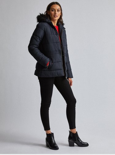 Tmavě modrá prošívaná bunda Dorothy Perkins