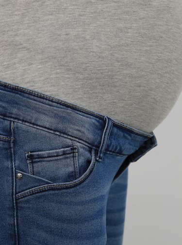 Modré těhotenské slim fit džíny Mama.licious Sarina