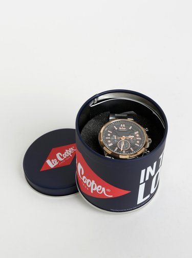 Pánske hodinky s kovovým reminkom v striebornej farbe Lee Cooper