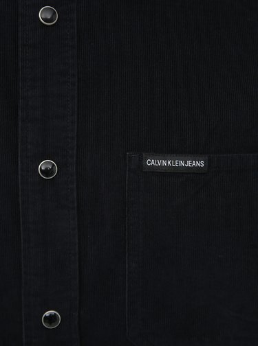 Černá pánská manšestrová regular fit košile Calvin Klein Jeans