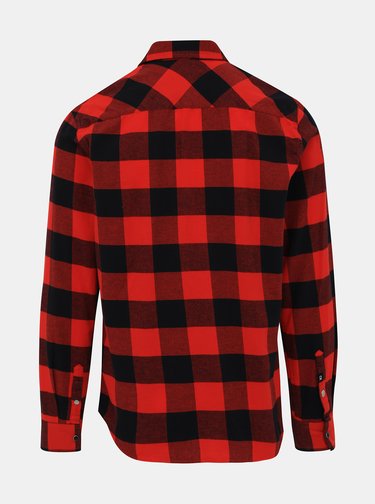 Červená pánská kostkovaná flanelová regular fit košile Calvin Klein Jeans