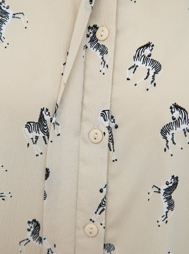 Krémová vzorovaná košile VERO MODA Fedora