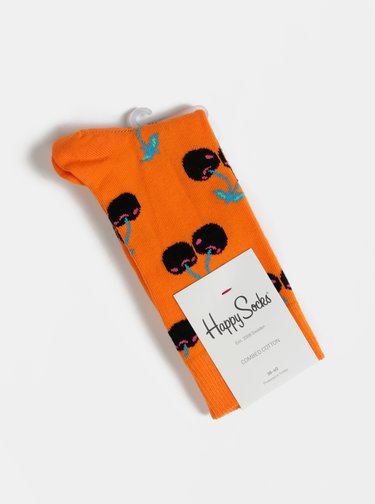 Oranžové vzorované ponožky Happy Socks Cherry Sock