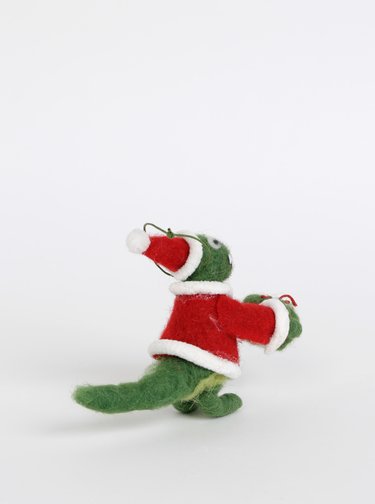 Zelená vianočná dekorácia v tvare dinosaura Sass & Belle Santasaurus