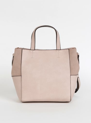 Světle růžová kabelka s detaily v semišové úpravě Dorothy Perkins