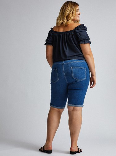 Tmavomodré rifľové kraťasy Dorothy Perkins