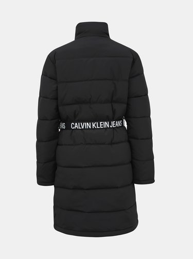 Čierny dámsky zimný kabát Calvin Klein Jeans