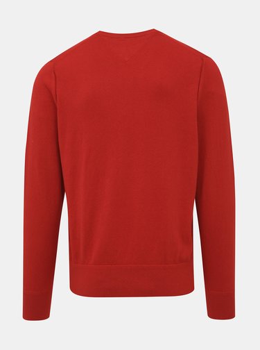 Červený pánsky basic sveter Tommy Hilfiger