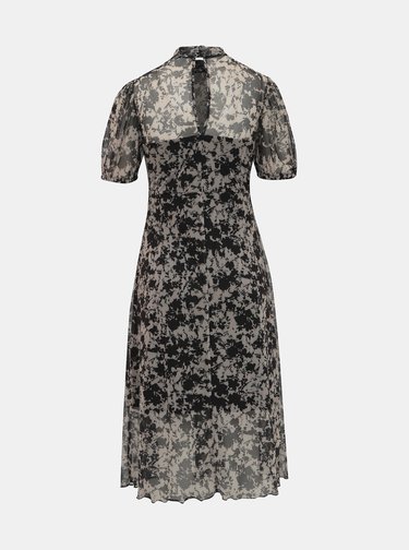 Čierno-béžové vzorované midišaty Miss Selfridge