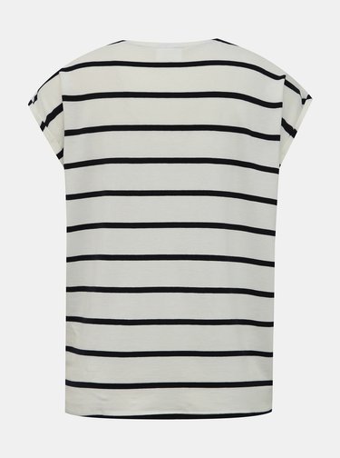 Krémové pruhované basic tričko VERO MODA AWARE Ava