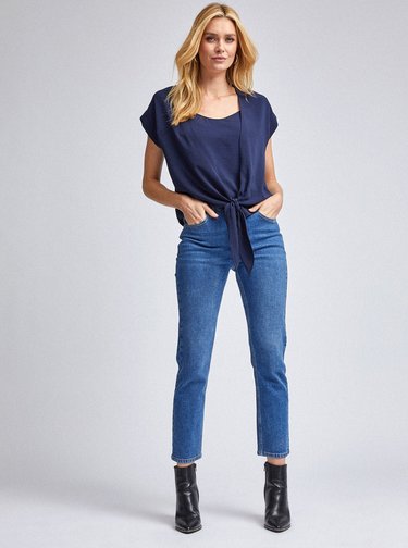 Tmavě modrý top Dorothy Perkins