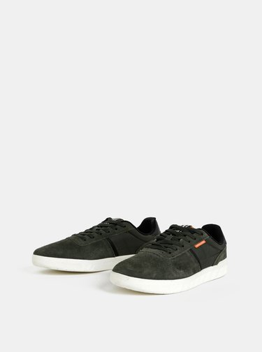 Tmavě zelené semišové tenisky Jack & Jones Hunter