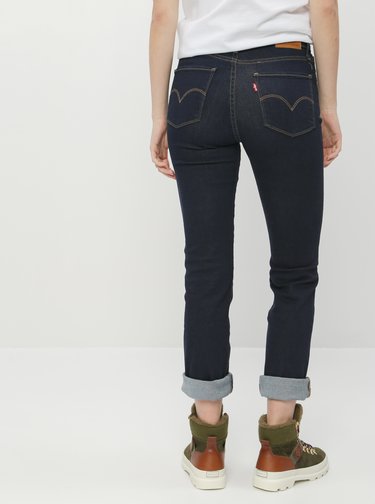 Tmavomodré dámske straight fit rifle Levi's 724