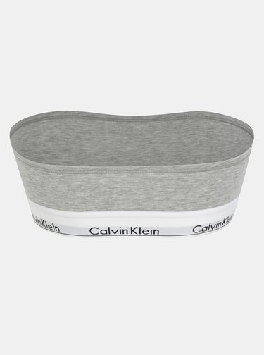 Šedá podprsenka bez ramínek Calvin Klein Underwear