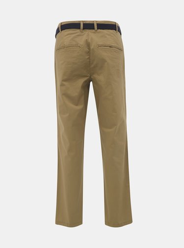 Khaki slim fit chino kalhoty Selected Homme Yard
