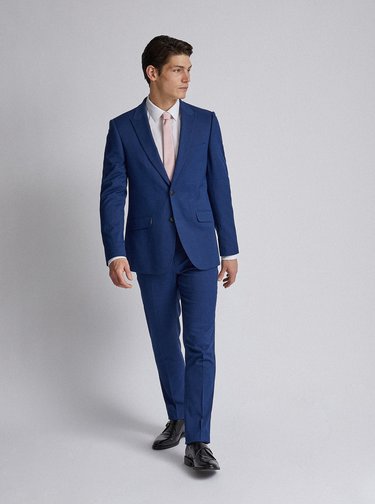 Modré oblekové slim fit sako Burton Menswear London