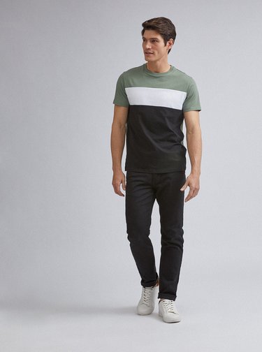 Černo-zelené tričko Burton Menswear London